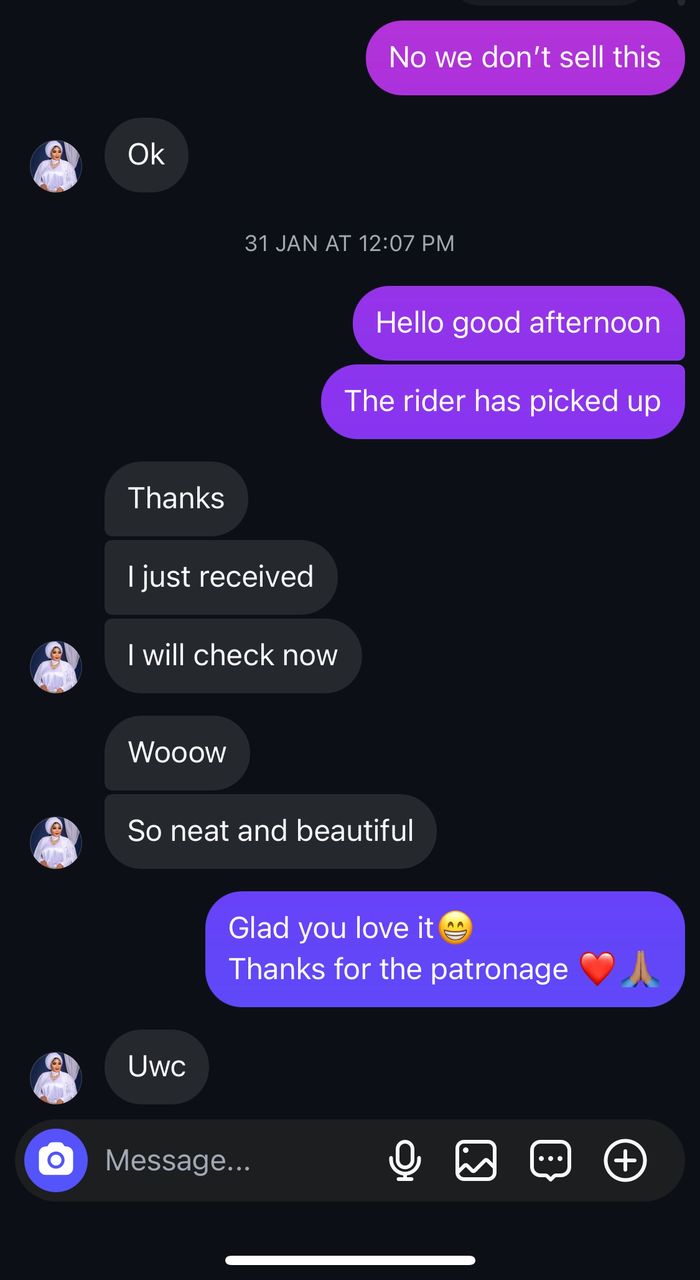 Customer Instagram DM 4